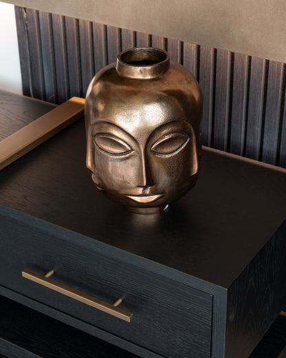 Dressoir Cambon bruin eikenhout, detail van het materiaal