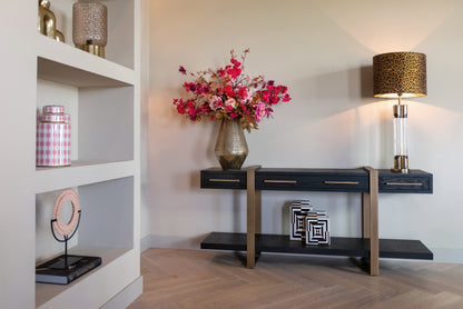 Dressoir Cambon bruin eikenhout, vooraanzicht in een interieur