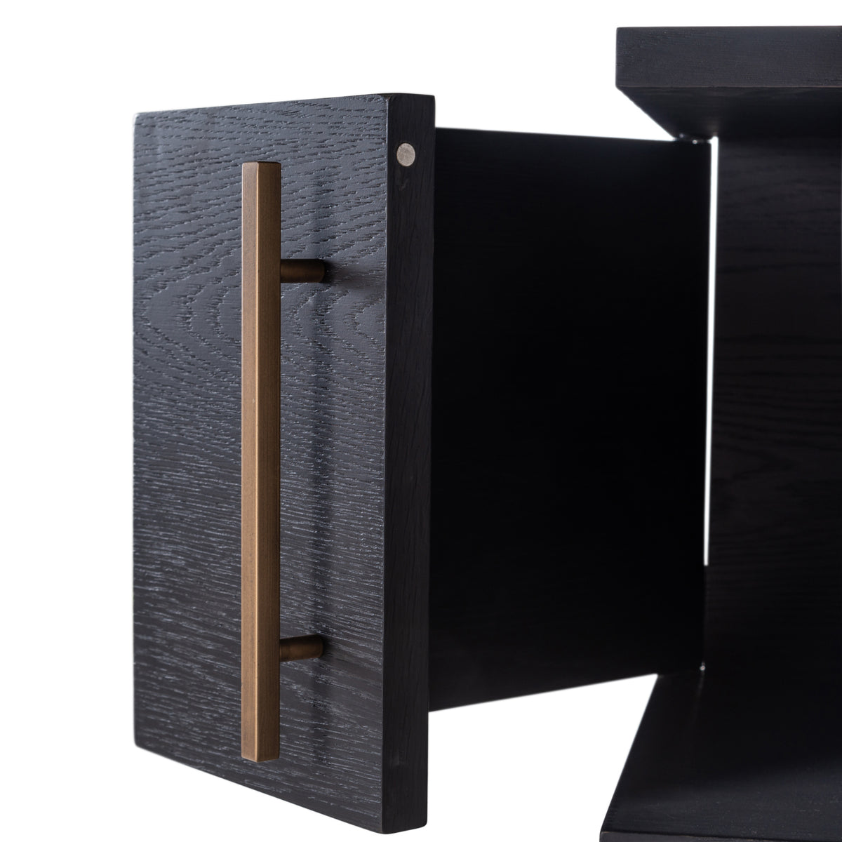 Wandkast Cambon bruin eikenhout, detail van de functie