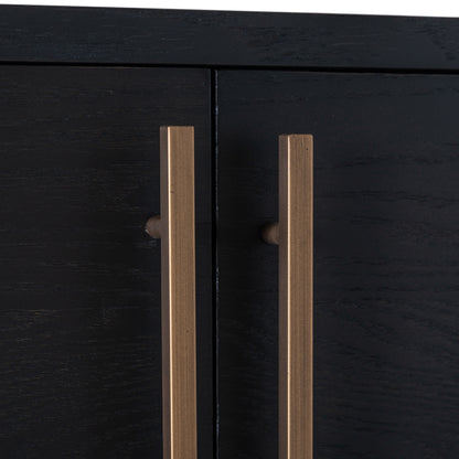 Wandkast Cambon bruin eikenhout, detail van het materiaal