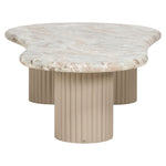 Salontafel Coronel beige mdf, vooraanzicht op witte achtergrond