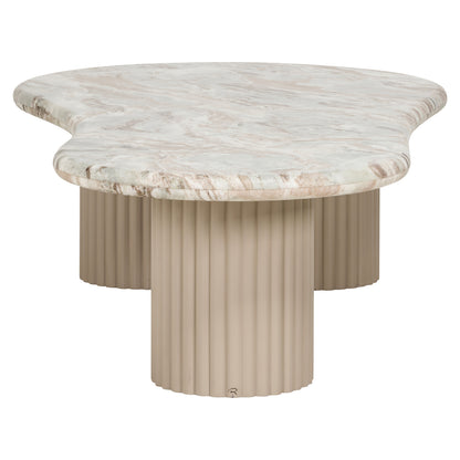 Salontafel Coronel beige mdf, vooraanzicht op witte achtergrond