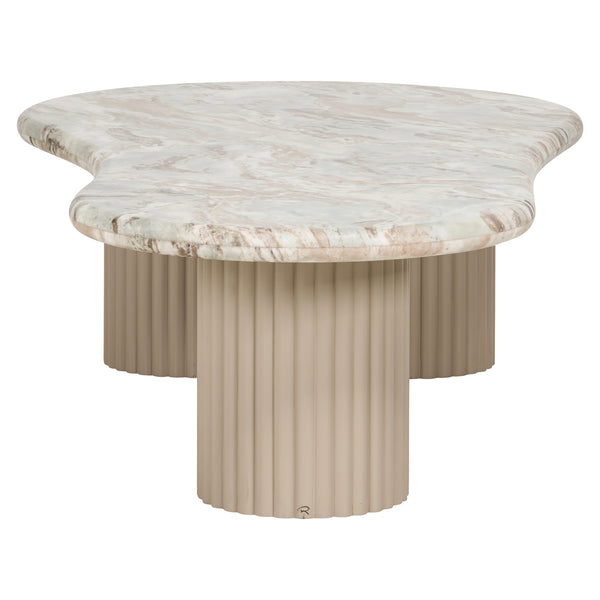 Salontafel Coronel beige mdf, vooraanzicht op witte achtergrond