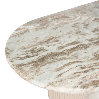 Eettafel Coronel beige mdf, detail van het materiaal
