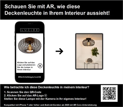 Plafonnière Manuela | Ø 39,5 cm | Zwart