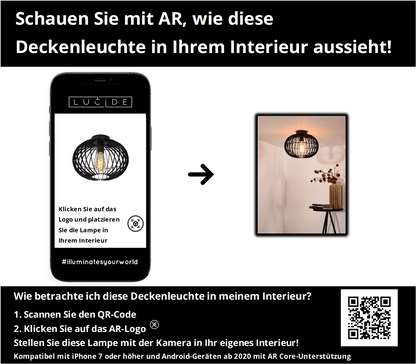 Plafonnière Reda | Ø 32 cm | Zwart