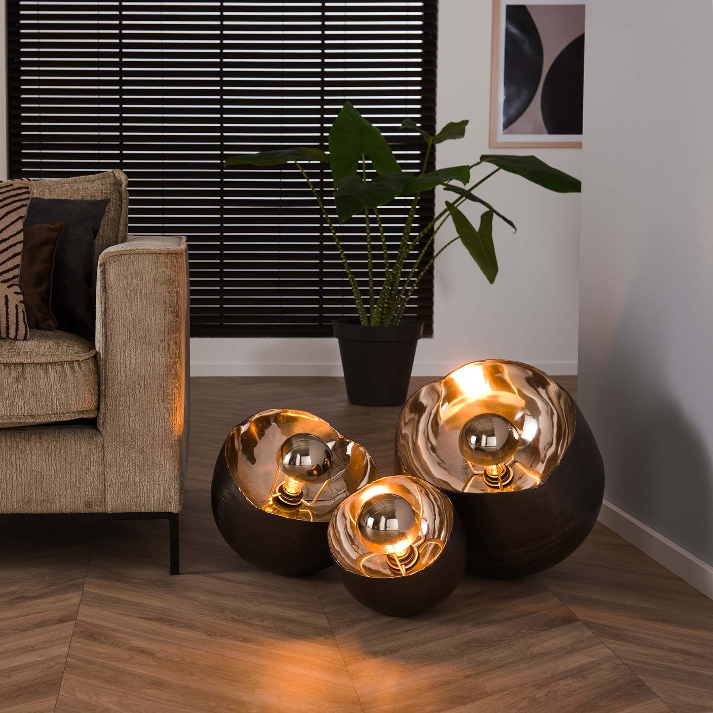 Tafellamp Mirror | Ø 50 | Zwart Metaal