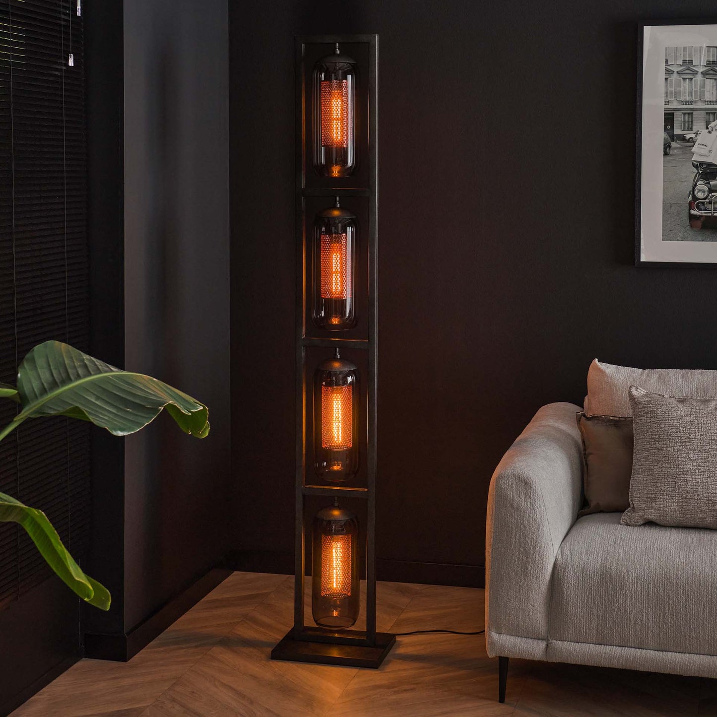 Vloerlamp Tower Smoke | Zwart