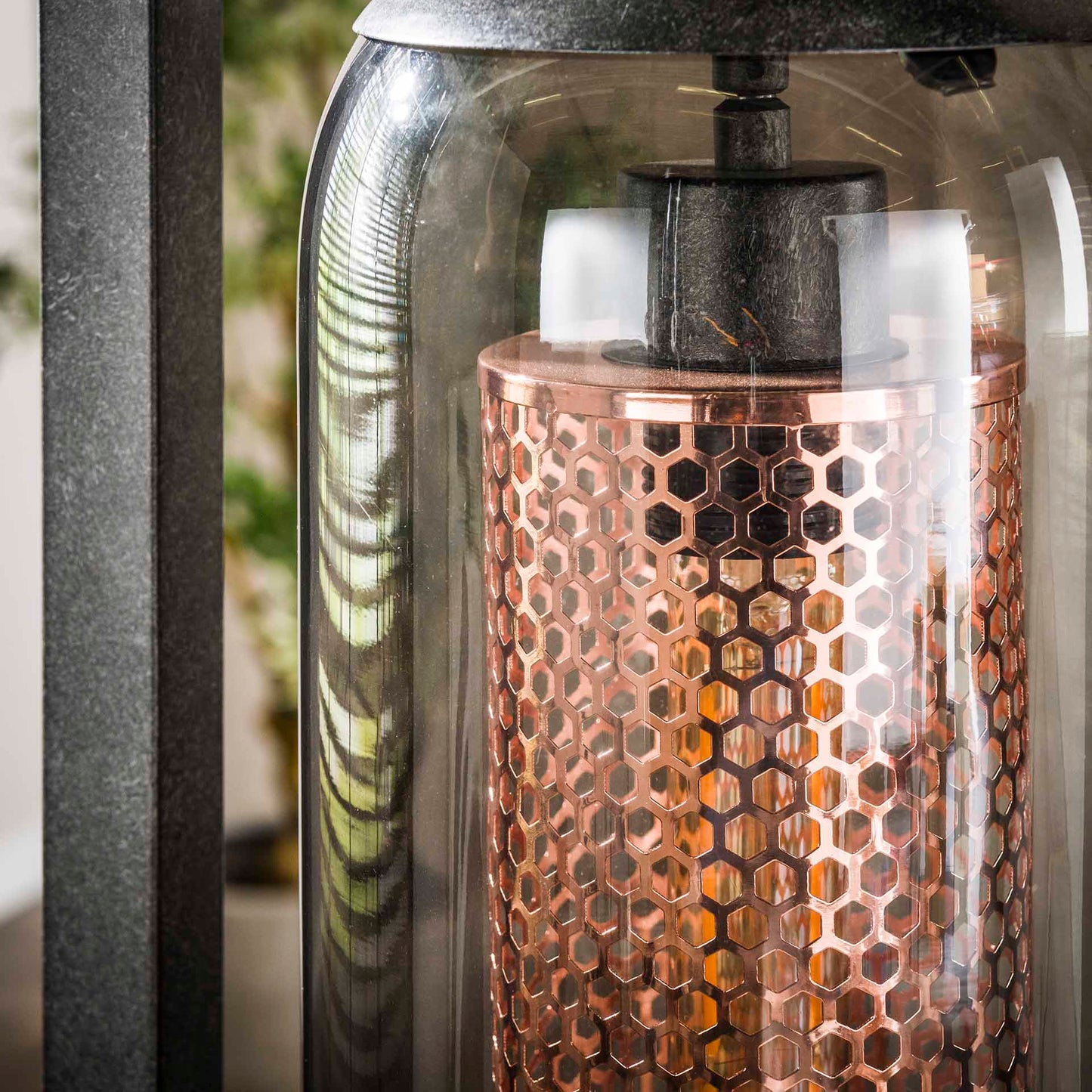 Vloerlamp Tower Smoke | 4 lampen | Zwart