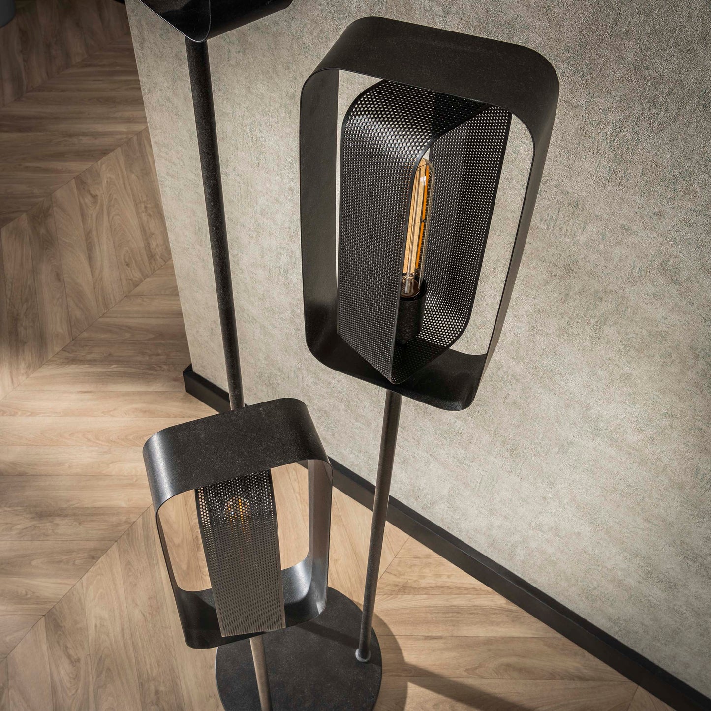 Vloerlamp Mesh Rotate | Zwart
