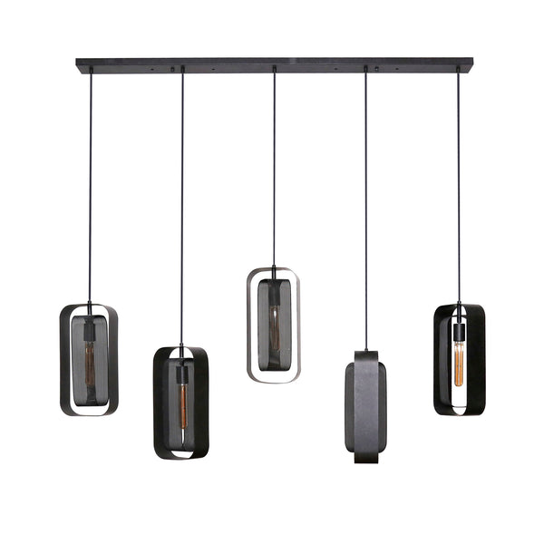 Hanglamp Mesh Rotate artic black finish, vooraanzicht op witte achtergrond