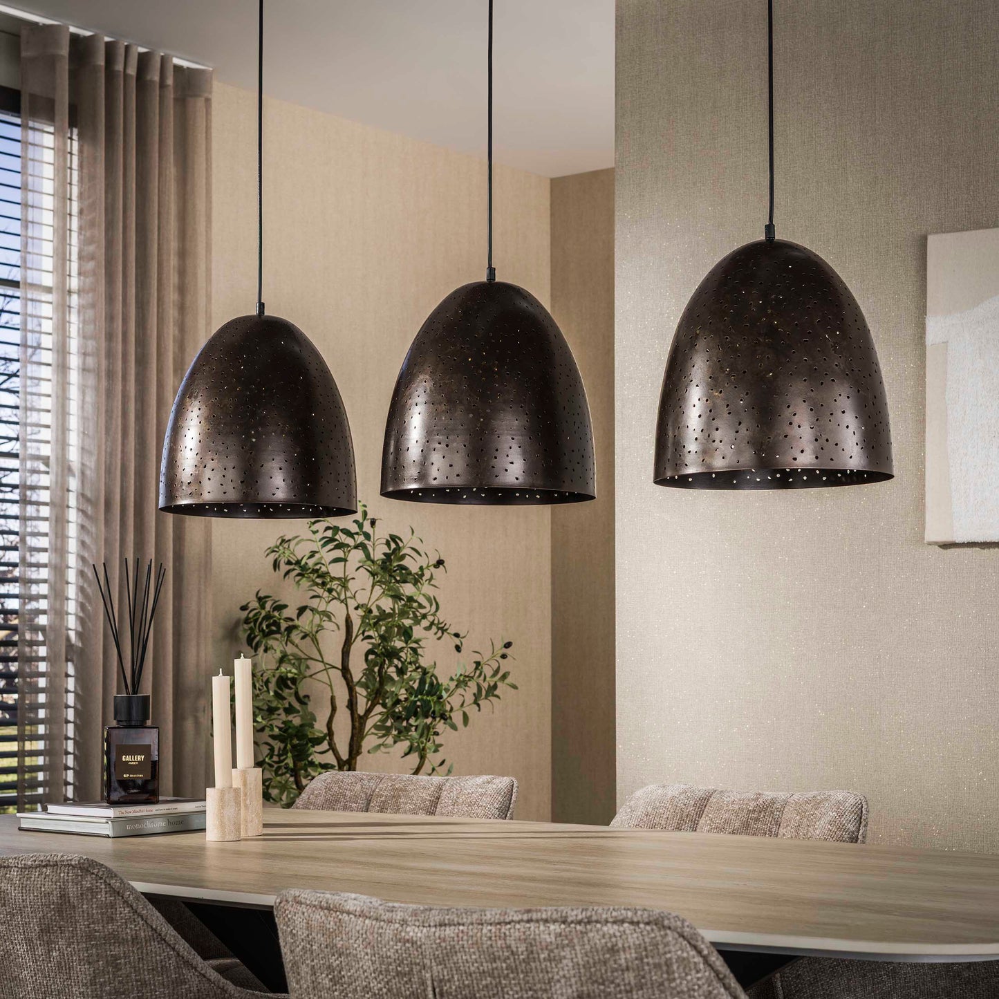 Hanglamp Kosmos | 3 lichts | Urban bruin