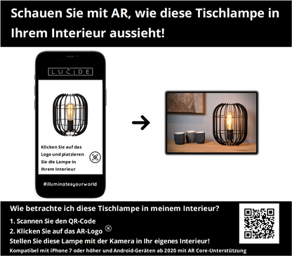 Tafellamp Reda | Ø 22 cm | Zwart