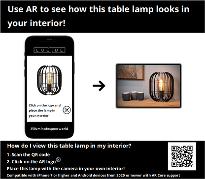 Tafellamp Reda | Ø 22 cm | Zwart