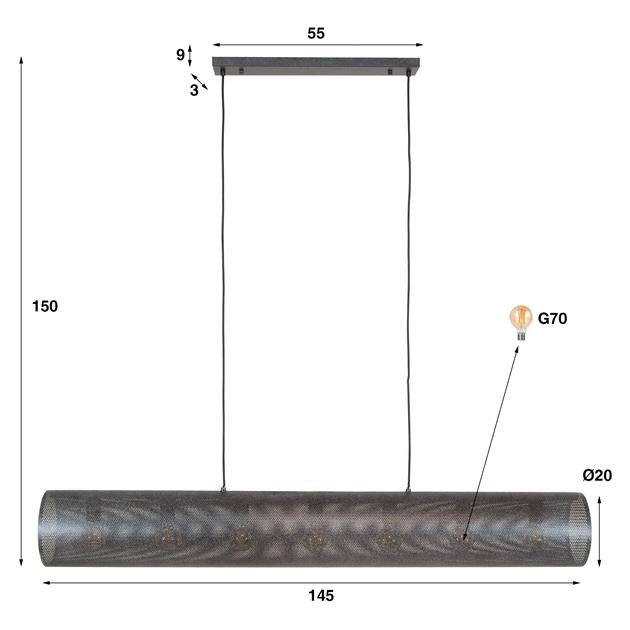 Hanglamp Anthea | Metaal Grijs