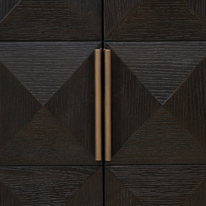 Dressoir Claremont bruin eikenhout 170 cm, detail van het materiaal