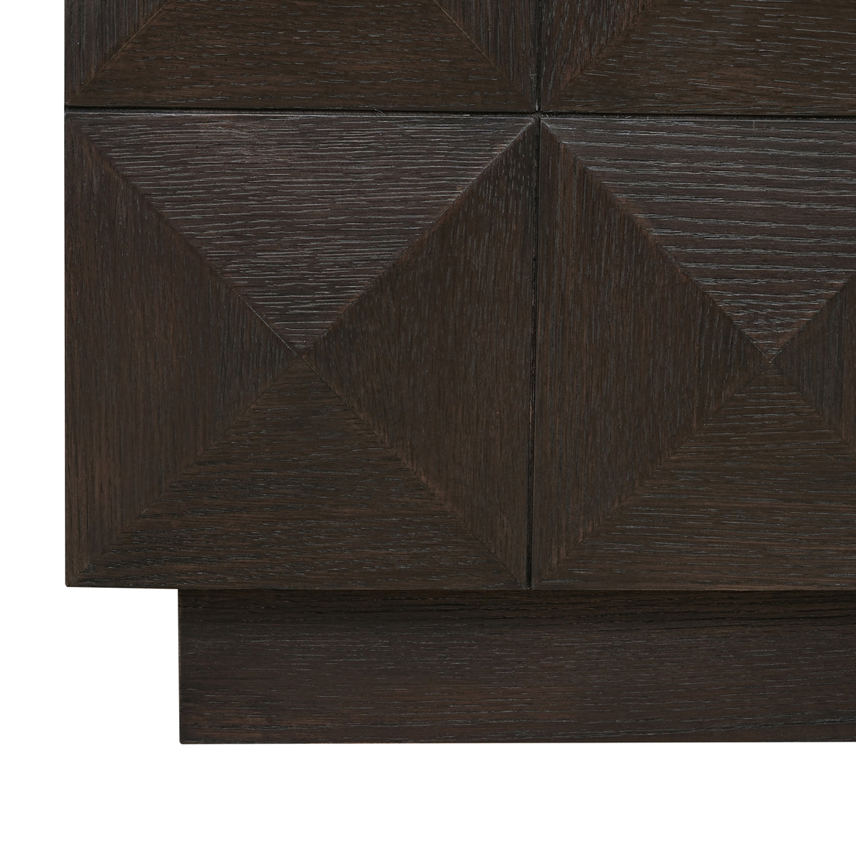 TV-meubel Claremont bruin eikenhout, detail van het materiaal