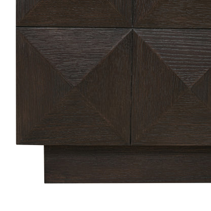 TV-meubel Claremont bruin eikenhout, detail van het materiaal