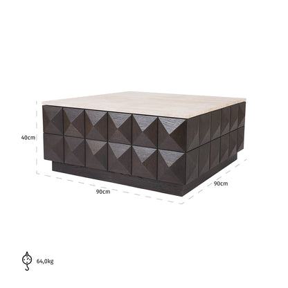 Salontafel Claremont bruin eikenhout