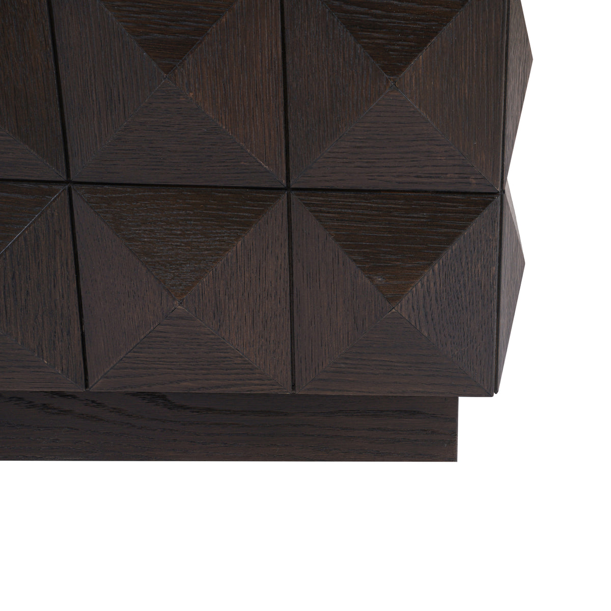 Salontafel Claremont bruin eikenhout, detail van het materiaal