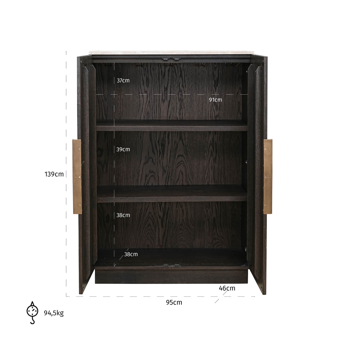 Opbergkast Claremont bruin eikenhout