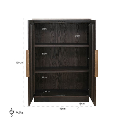 Opbergkast Claremont bruin eikenhout