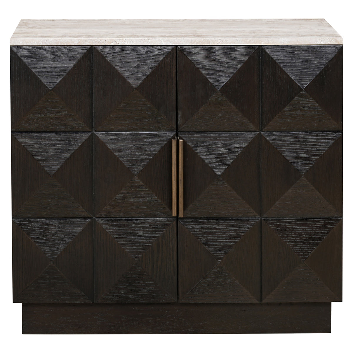Dressoir Claremont bruin eikenhout 85 cm, vooraanzicht op witte achtergrond