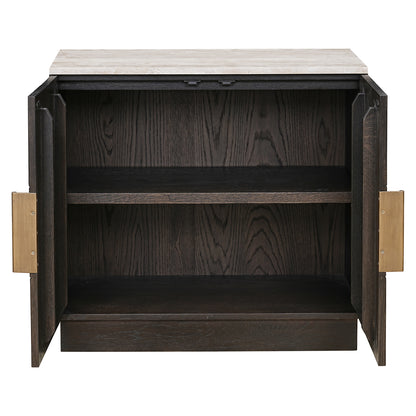 Dressoir Claremont bruin eikenhout 85 cm, detail van de functie