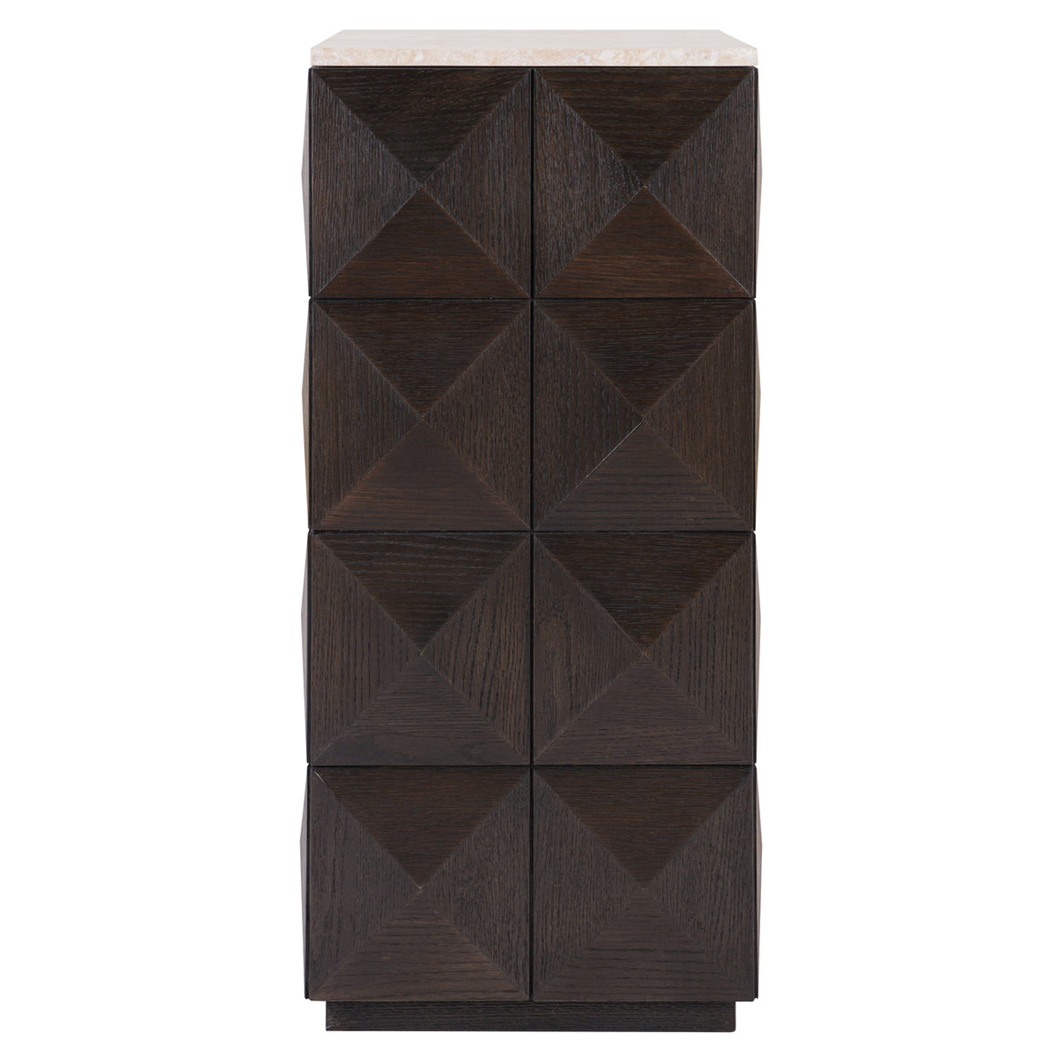 Woonaccessoire Claremont bruin eikenhout, vooraanzicht op witte achtergrond