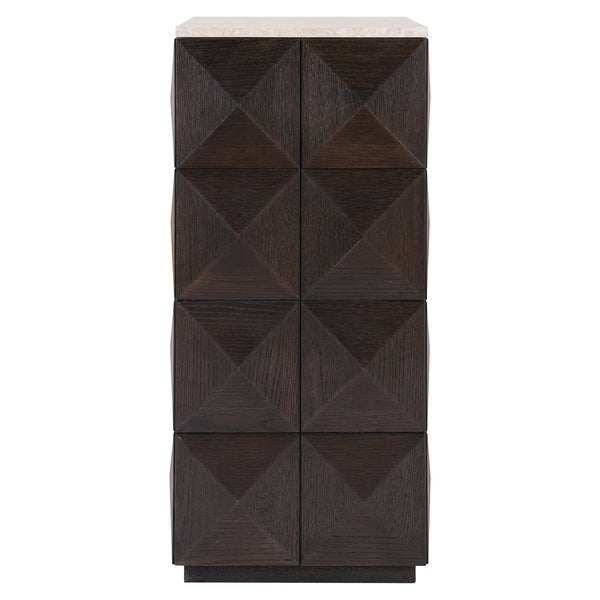 Woonaccessoire Claremont bruin eikenhout, vooraanzicht op witte achtergrond