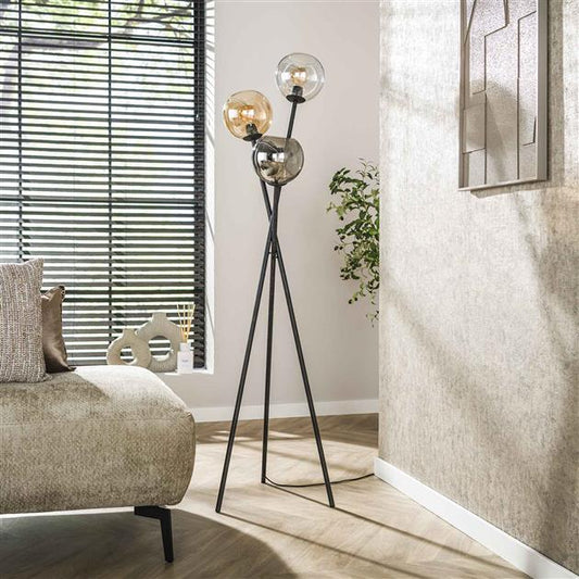 Vloerlamp Multi Globe | Metaal Zwart