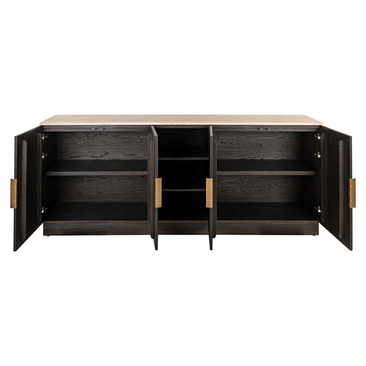 Dressoir Claremont bruin travertin 225 cm, detail van de functie