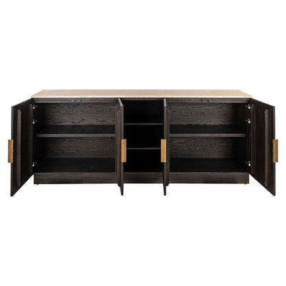 Dressoir Claremont bruin travertin 225 cm, detail van de functie