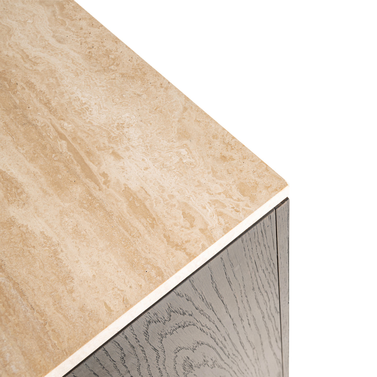 Dressoir Claremont bruin travertin 225 cm, detail van het materiaal