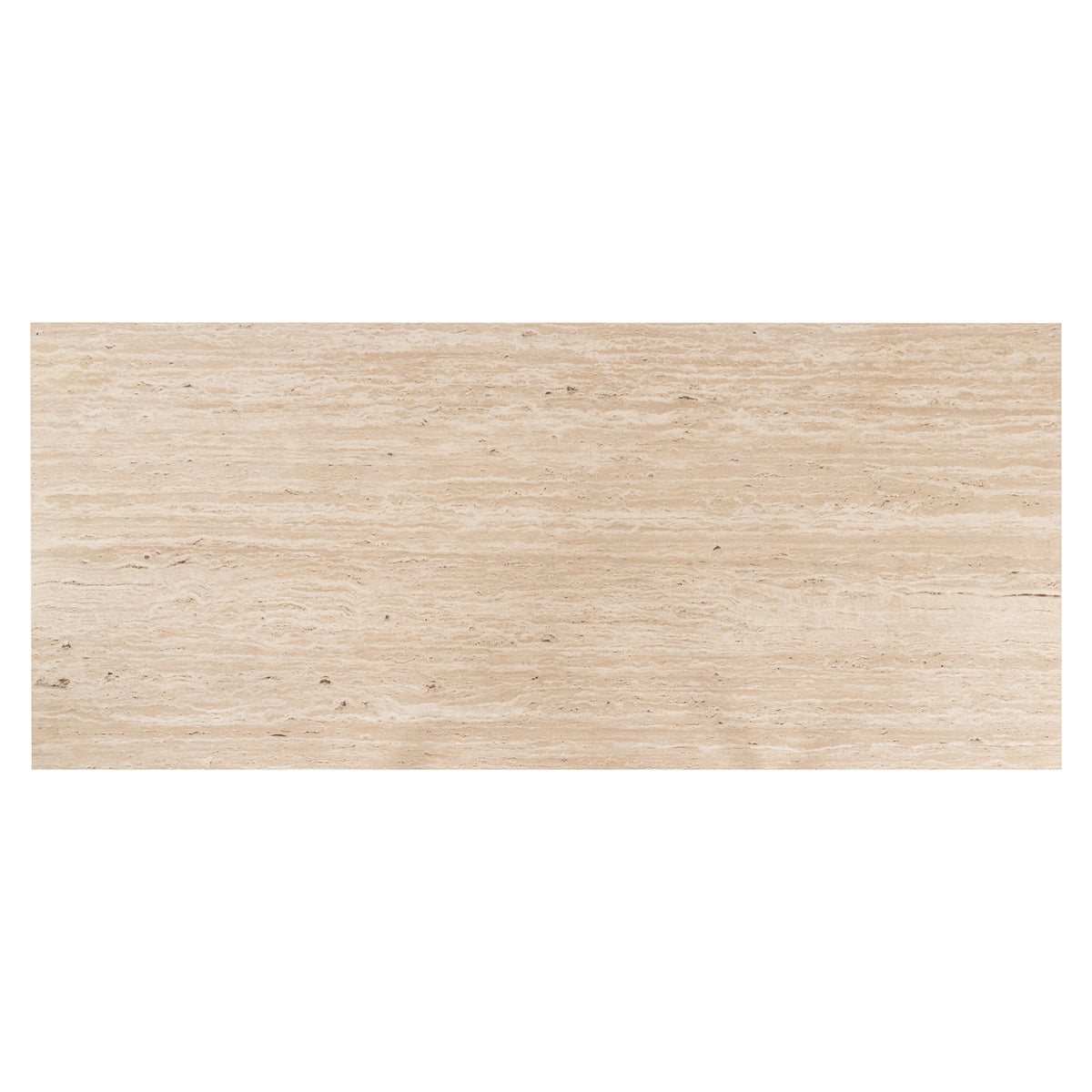 Eettafel Claremont bruin travertin, detail van het materiaal