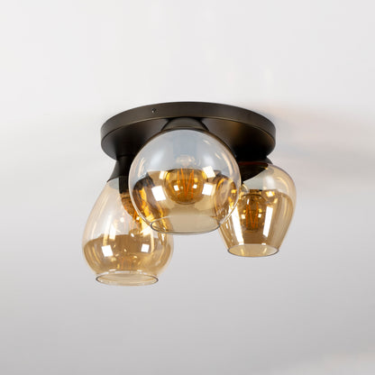 Plafondlamp Mix | 3 Lichts | Glas Oranje