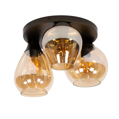 Plafondlamp Mix | 3 Lichts | Glas Oranje