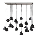 Hanglamp 18L Luna zwart metaal, vooraanzicht op witte achtergrond