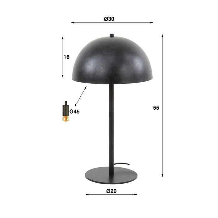 Tafellamp Shield | Zwart Metaal