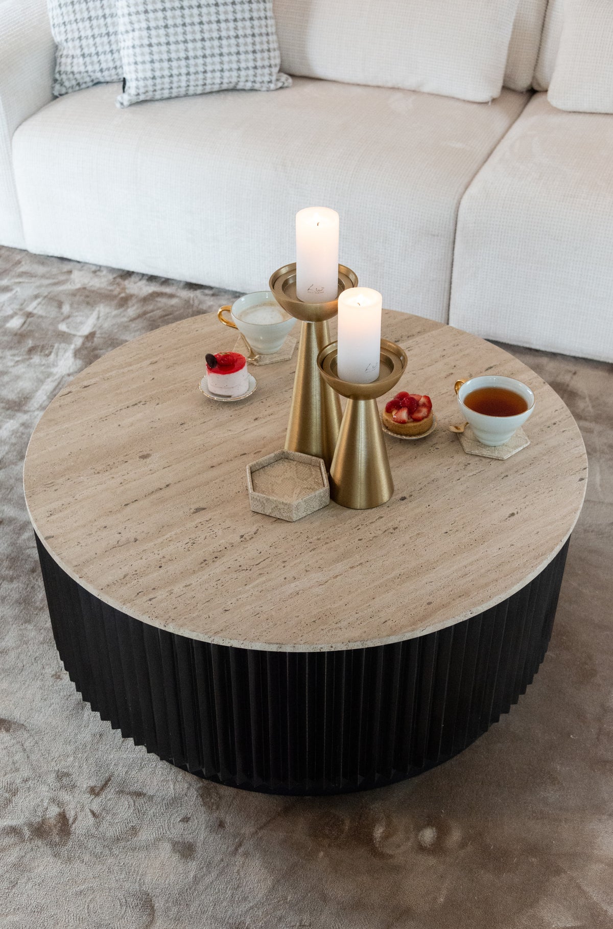 Salontafel Hampton 90ø travertin