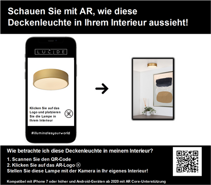 Plafonnière Unar | Ø 20 cm | 12W | Mat Goud