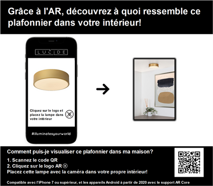 Plafonnière Unar | Ø 20 cm | 12W | Mat Goud