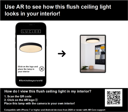 Plafonnière Unar | Ø 49,5 cm | 36W | Zwart — Algemene Sfeerfoto
