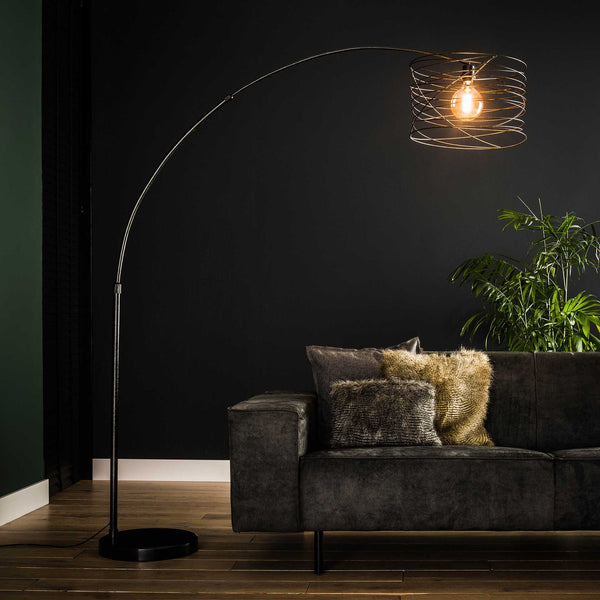 Booglamp Spiral | Zwart Metaal