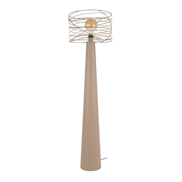 Vloerlamp Curl beige, vooraanzicht op witte achtergrond