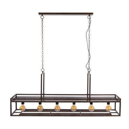 Hanglamp Decorate | Geïntegreerd rek voor Wijnglazen | Bruin