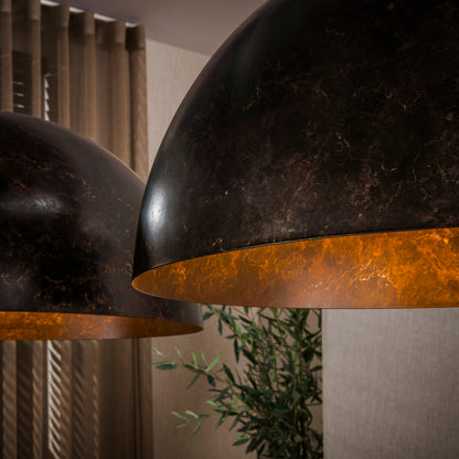 Hanglamp Dome | 2 lichts | Ø60cm | Urban bruin