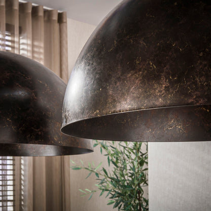 Hanglamp Dome | 2 lichts | Ø60cm | Urban bruin