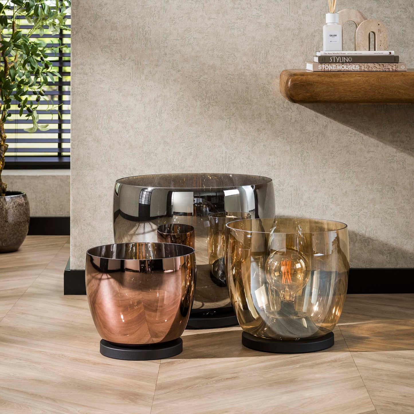 Vloerlamp Blair | Glas Grijs