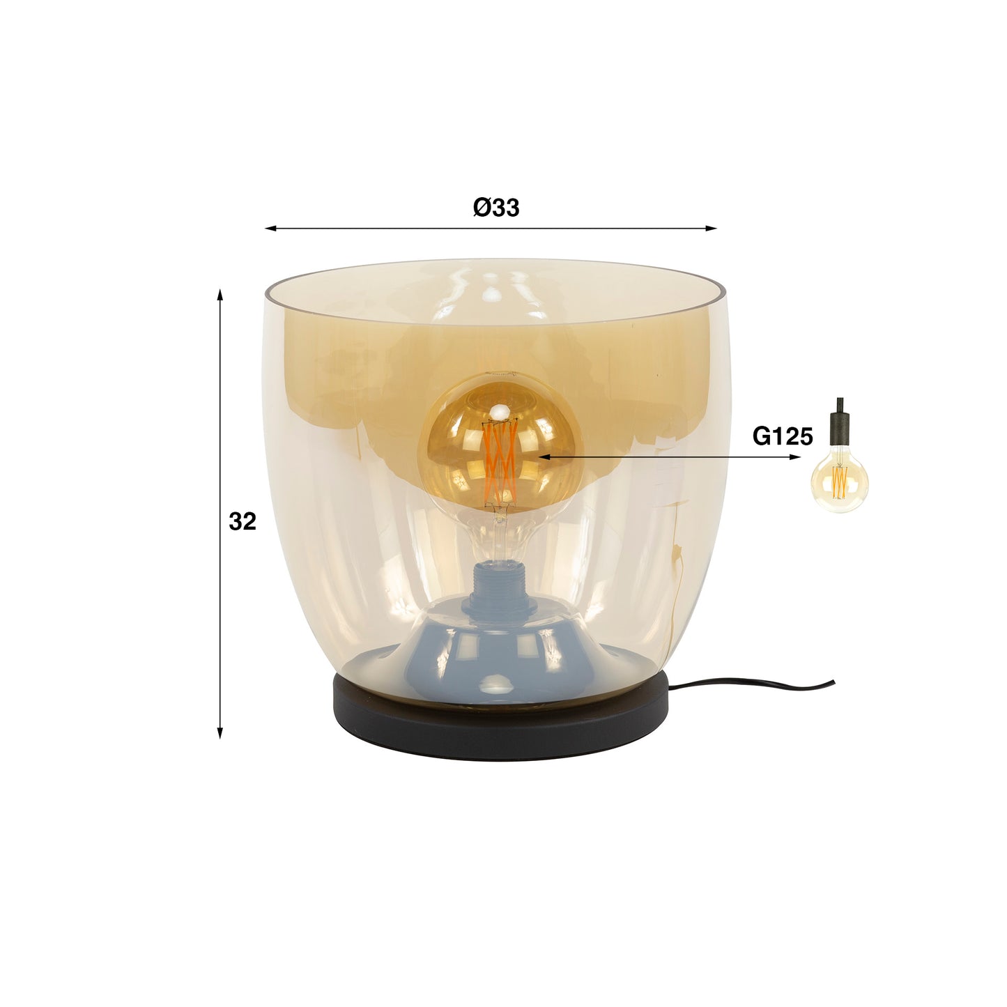 Vloerlamp Blair | Glas Oranje